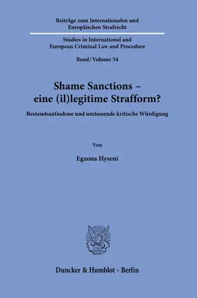 Shame Sanctions – eine (il)legitime Strafform?