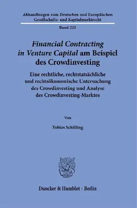 >Financial Contracting in Venture Capital< am Beispiel des Crowdinvesting.