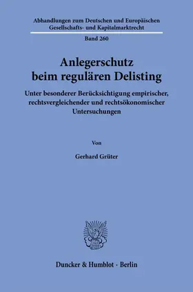 Anlegerschutz beim regulären Delisting