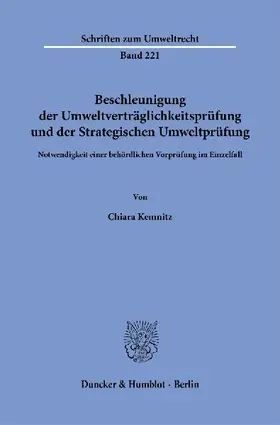 Beschleunigung der Umweltverträglichkeitsprüfung und der Strategischen Umweltprüfung