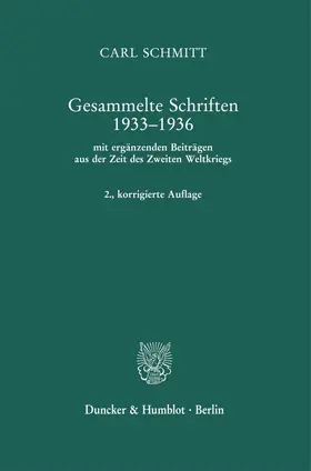 Gesammelte Schriften 1933–1936
