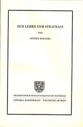 Zur Lehre vom Strafmass