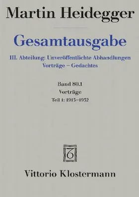 Gesamtausgabe. 4 Abteilungen / Vorträge 01