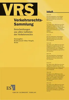 Verkehrsrechts-Sammlung (VRS) Band 110