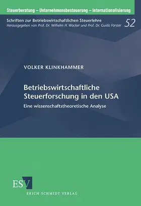 Betriebswirtschaftliche Steuerforschung in den USA