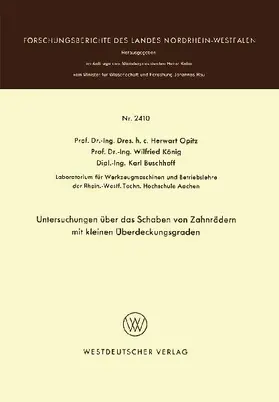Untersuchungen über das Schaben von Zahnrädern mit kleinen Überdeckungsgraden