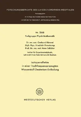 Isotopeneffekte in einer hochfrequenzerzeugten Wasserstoff-Deuterium-Entladung