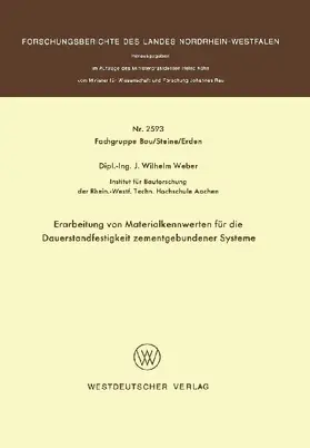 Erarbeitung von Materialkennwerten für die Dauerstandfestigkeit zementgebundener Systeme