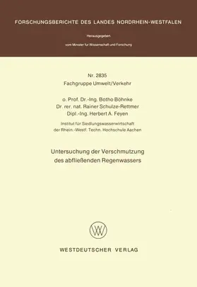 Untersuchung der Verschmutzung des abfließenden Regenwassers