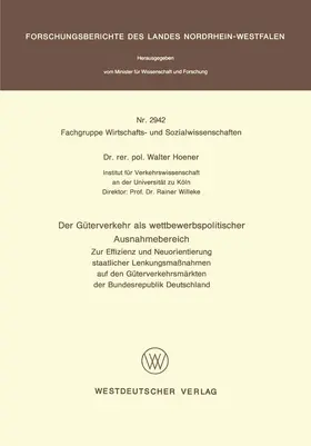 Der Güterverkehr als wettbewerbspolitischer Ausnahmebereich