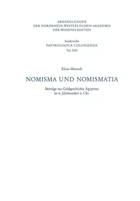 Nomisma und Nomismatia