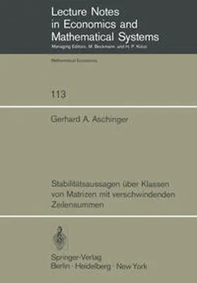 Stabilitätsaussagen über Klassen von Matrizen mit verschwindenden Zeilensummen