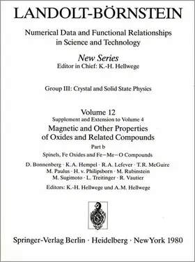 Spinels, Fe Oxides, and Fe-Me-O Compounds / Spinelle, Fe-Oxide und Fe-Me-O-Verbindungen