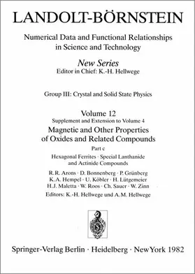 Hexagonal Ferrites, Special Lanthanide and Actinide Compounds / Hexagonale Ferrite, spezielle Lanthaniden- und Actinidenverbindungen