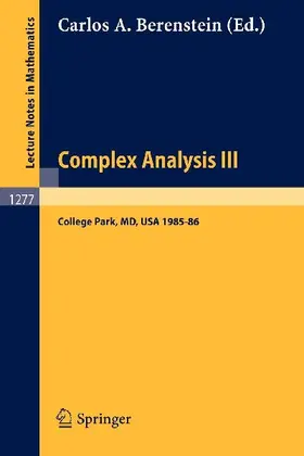 Complex Analysis III