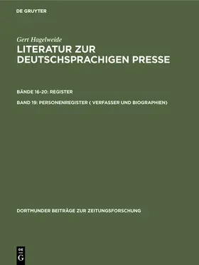 Personenregister ( Verfasser und Biographien)