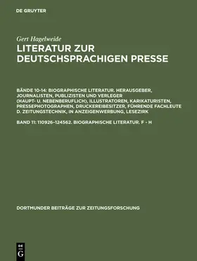 110926-124562. Biographische Literatur. F - H