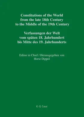 National Constitutions, Constitutions of the German States (Anhalt-Bernburg – Baden). Nationale Verfassungen, Verfassungen der deutschen Staaten (Anhalt-Bernburg - Baden)