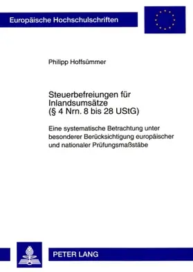Steuerbefreiungen für Inlandsumsätze (§ 4 Nrn. 8 bis 28 UStG)
