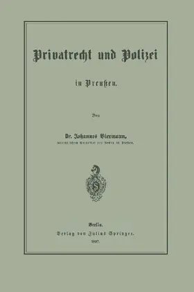 Privatrecht und Polizei in Preußen