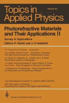 Photorefractive Materials and Their Applications II