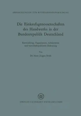 Die Einkaufsgenossenschaften des Handwerks in der Bundesrepublik Deutschland
