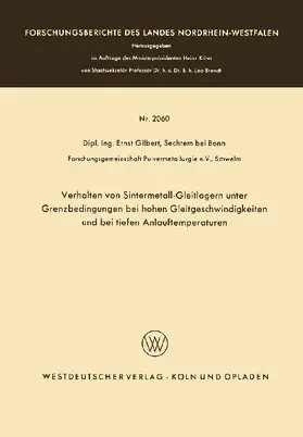 Verhalten von Sintermetall-Gleitlagern unter Grenzbedingungen bei hohen Gleitgeschwindigkeiten und bei tiefen Anlauftemperaturen