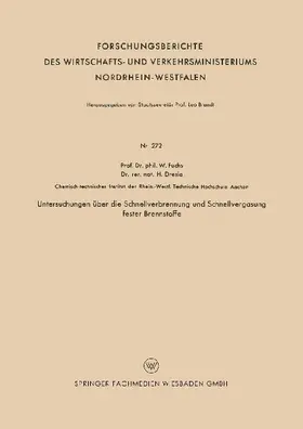 Untersuchungen über die Schnellverbrennung und Schnellvergasung fester Brennstoffe