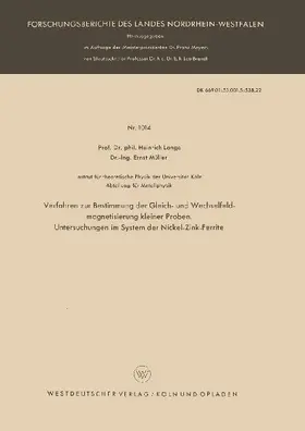 Verfahren zur Bestimmung der Gleich- und Wechselfeldmagnetisierung kleiner Proben. Untersuchungen im System der Nickel-Zink-Ferrite