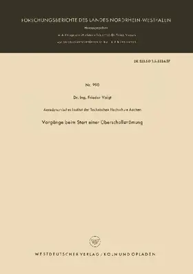 Vorgänge beim Start einer Überschallströmung
