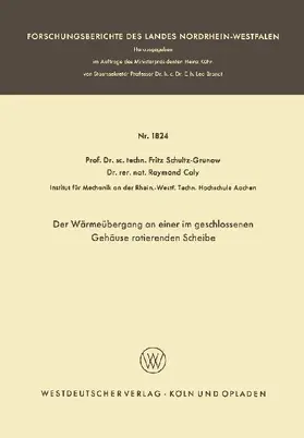 Der Wärmeübergang an einer im geschlossenen Gehäuse rotierenden Scheibe