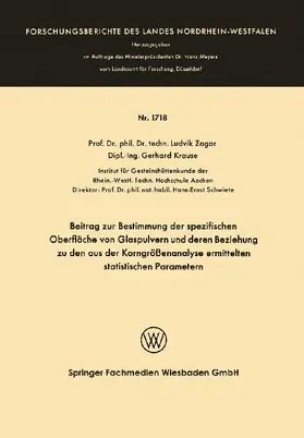 Beitrag zur Bestimmung der spezifischen Oberfläche von Glaspulvern und deren Beziehung zu den aus der Korngrößenanalyse ermittelten statistischen Parametern