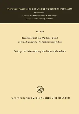 Beitrag zur Untersuchung von Formsandmischern