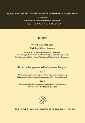 Untersuchungen an schneidenden Zangen