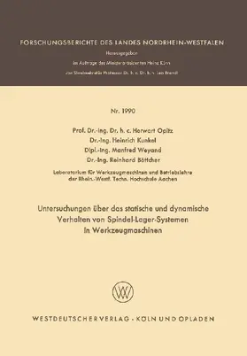 Untersuchungen über das statische und dynamische Verhalten von Spindel-Lager-Systemen in Werkzeugmaschinen