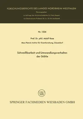 Schweißbarkeit und Umwandlungsverhalten der Stähle