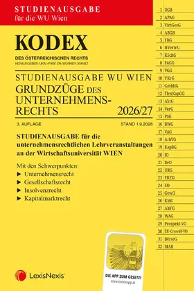 KODEX Grundzüge des Unternehmensrechts für die WU 2026/27