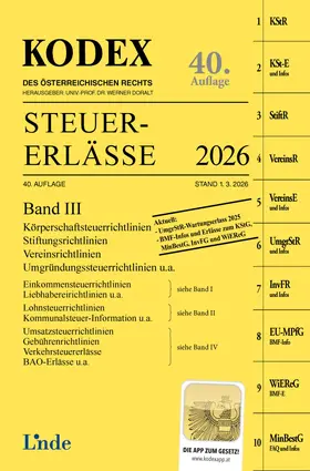 KODEX Steuer-Erlässe 2026, Band III