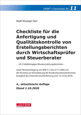 Farr, W:  Checkliste 11 / Erstellungsberichte