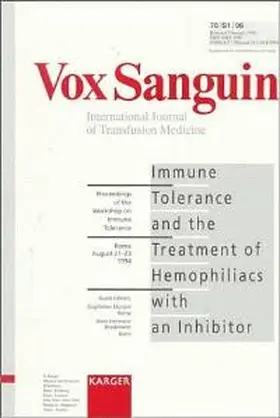Immune Tolerance and the Treatment of Hemophiliacs with an Inhibitor