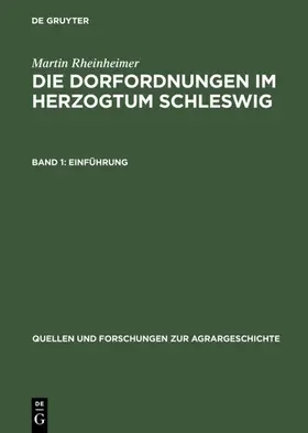 Die Dorfordnungen im Herzogtum Schleswig