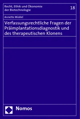 Verfassungsrechtliche Fragen der Präimplantationsdiagnostik und des therapeutischen Klonens