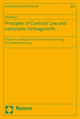 Principles of Contract Law und nationales Vertragsrecht