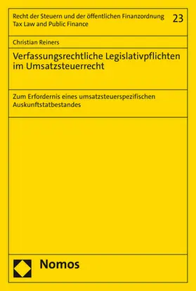 Verfassungsrechtliche Legislativpflichten im Umsatzsteuerrecht