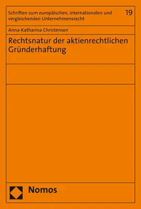 Rechtsnatur der aktienrechtlichen Gründerhaftung