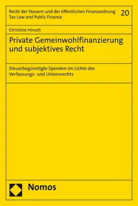 Private Gemeinwohlfinanzierung und subjektives Recht
