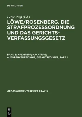 MRK/IPBPR; Nachtrag; Autorenverzeichnis; Gesamtregister