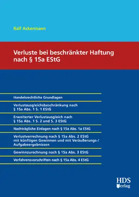 Verluste bei beschränkter Haftung nach § 15a EStG