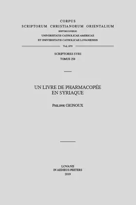 Un Livre de Pharmacopee En Syriaque