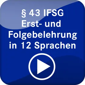 Schulung und Belehrung nach §43 IFSG (in 15 Sprachen)